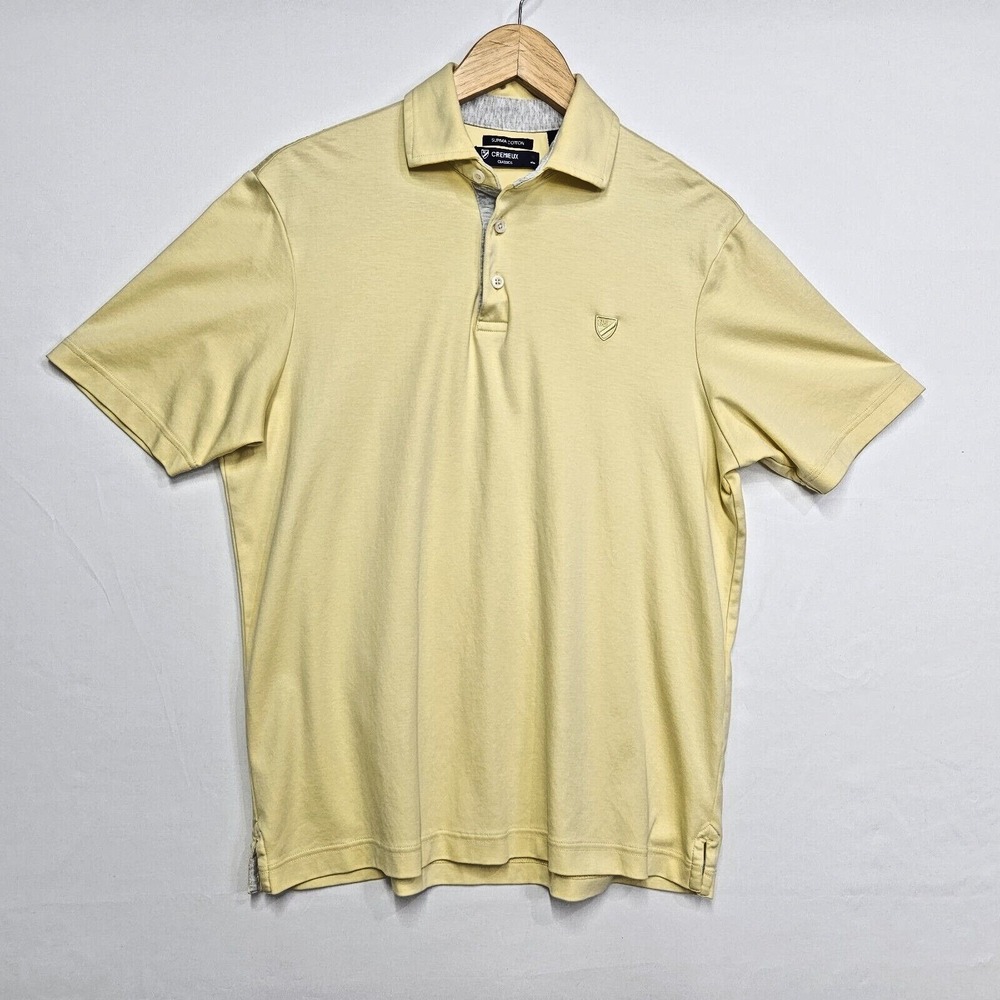 Daniel Cremieux Mens M Yellow Polo Shirt Classics Short Sleeve Supima Cotton